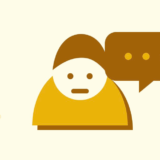 陰キャ度診断を表す控えめな人物と吹き出しのイラスト