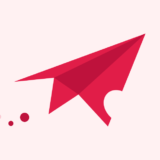 告白成功率診断を表すハートを届ける紙飛行機のイラスト